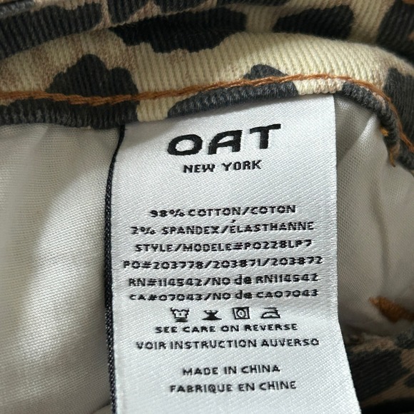 OAT New York Womens Leopard Print Cotton Blend Hi-Rise Wide Leg Jeans NWT - 4/27 - Picture 5 of 7